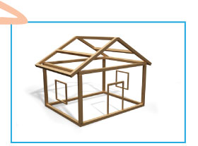 graphic of timber frame building